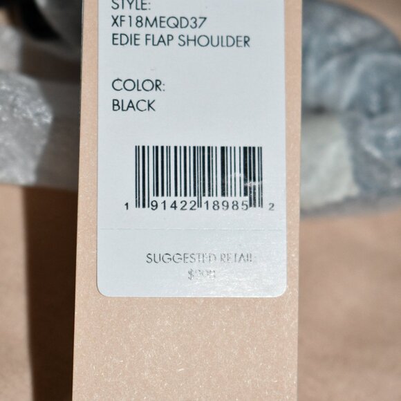 Rebecca Minkoff Edie Quilted Leather Flap Shoulder Bag in Black #XF18MEQD37 NWT - Picture 2 of 7